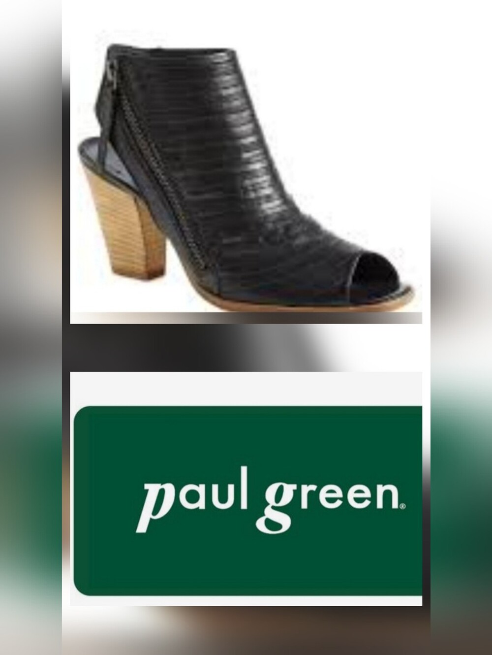PAUL GREEN Black Peep-Toe Ankle Boots